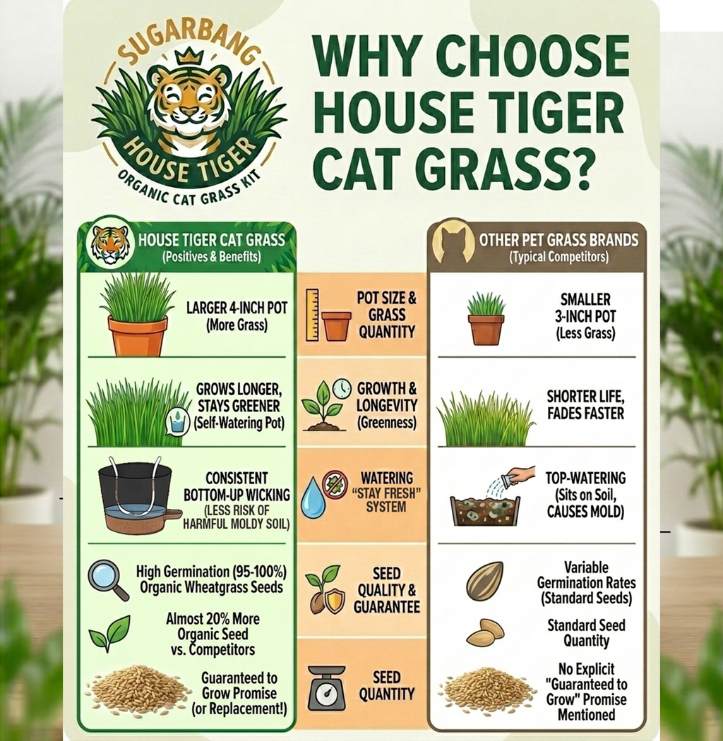 House Tiger Organic Cat Grass Kit for Indoor Cats