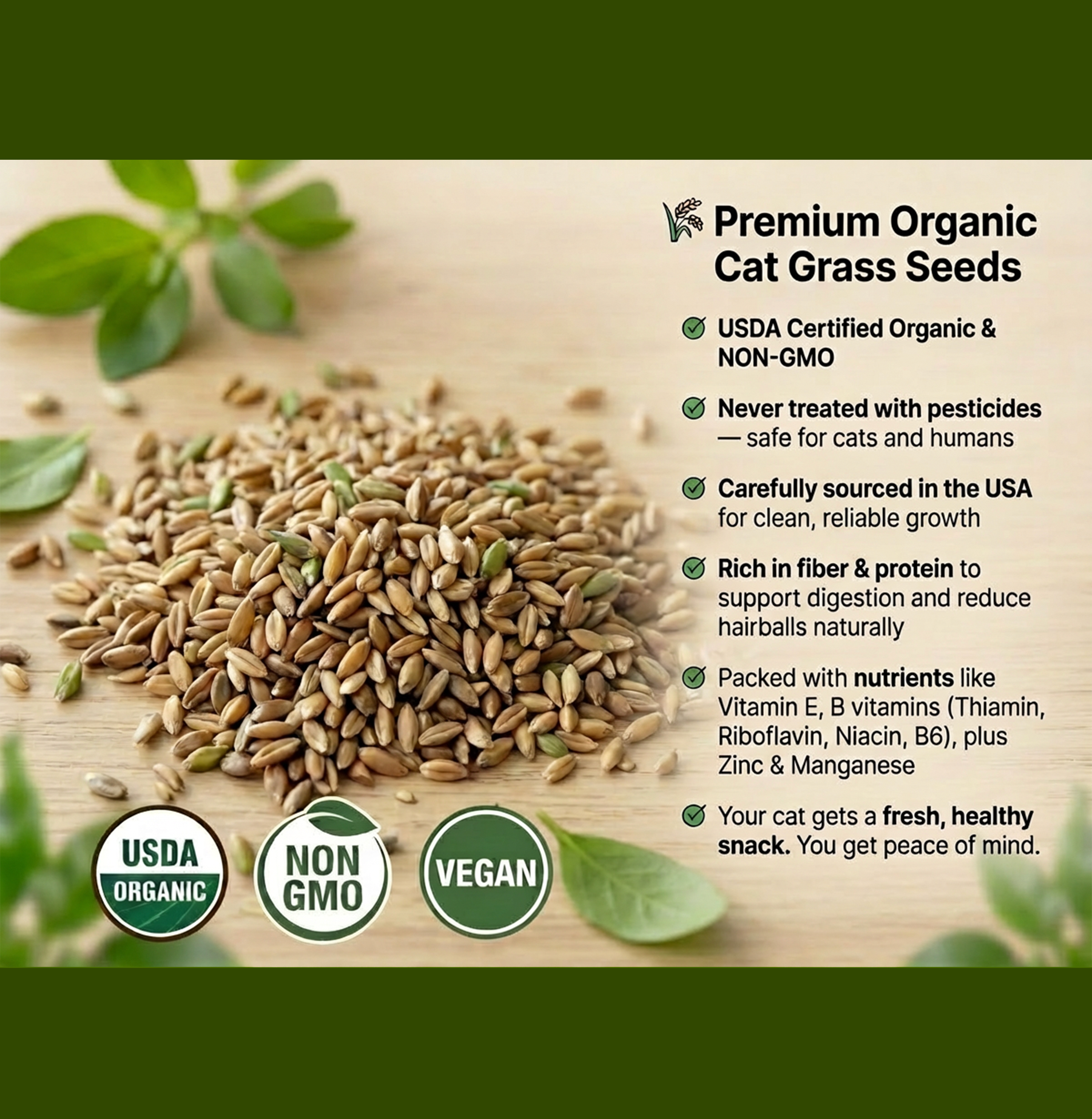 House Tiger Organic Cat Grass Kit for Indoor Cats